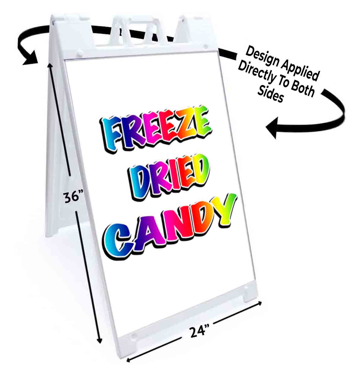 FREEZE DRIED CANDY Signicade 24×36 Aframe Sidewalk Sign Banner Decal FAIR SWEETS
