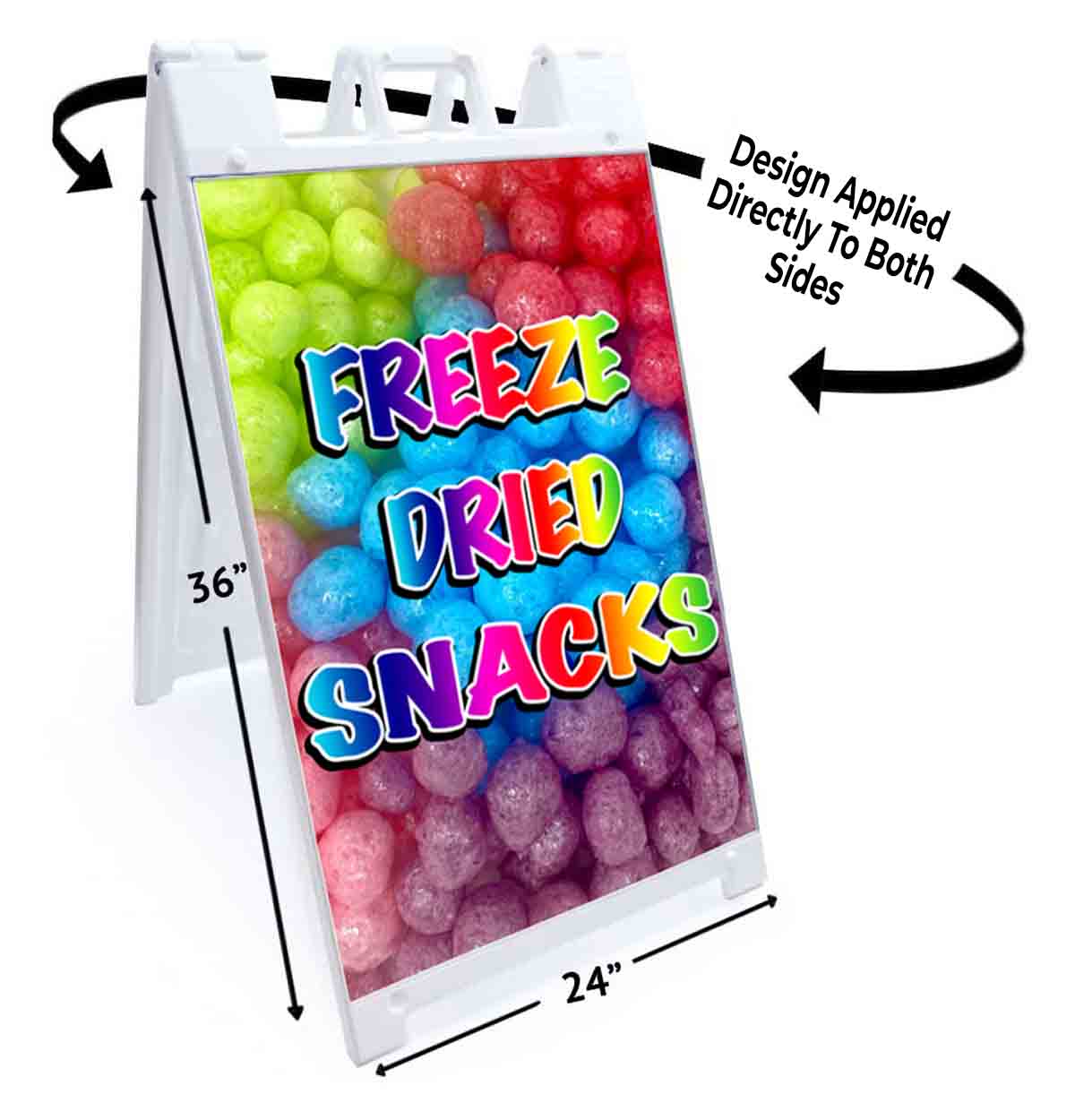 FREEZE DRIED SNACKS Signicade 24×36 Aframe Sidewalk Sign Banner Decal FAIR CANDY
