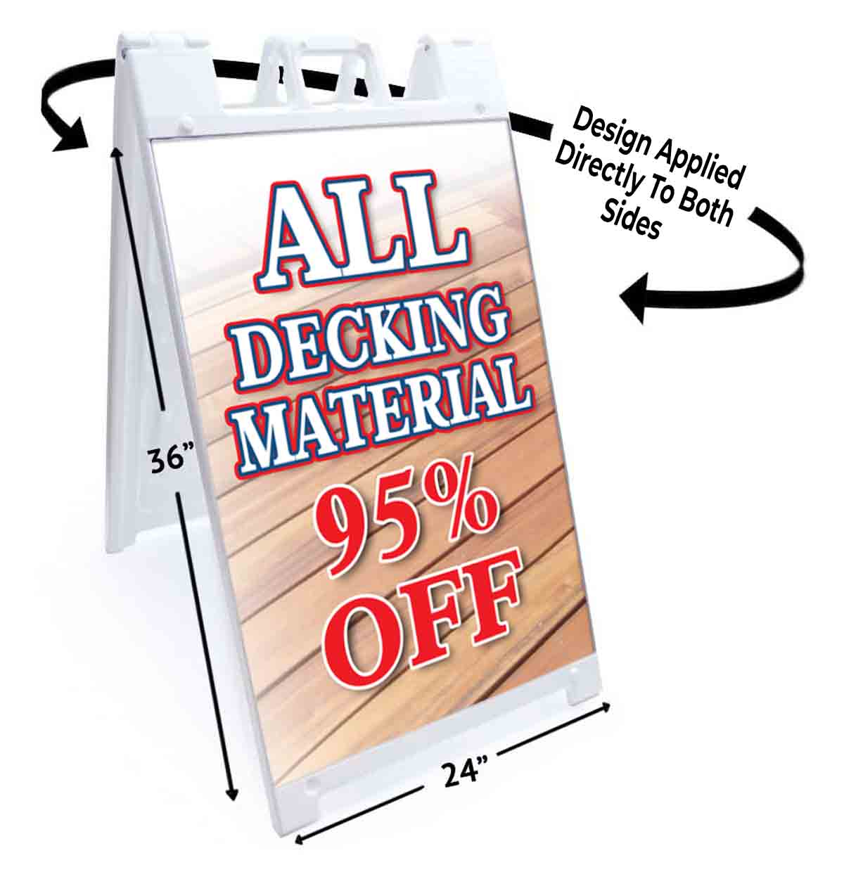 ALL DECKING MATERIAL 95% OFF Signicade 24×36 Aframe Sidewalk Sign Banner Decal