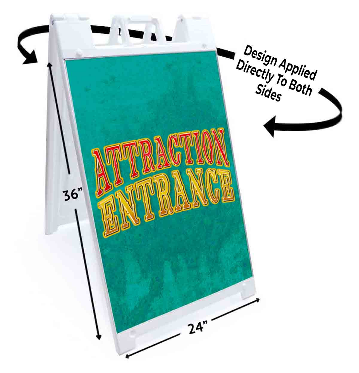 ATTRACTION ENTRANCE Signicade 24×36 Aframe Sidewalk Sign Banner Decal ENTRY