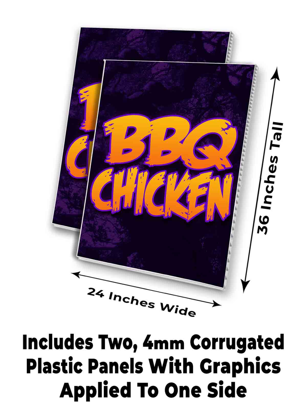 BBQ CHICKEN Signicade 24x36 Aframe Sidewalk Sign Banner Decal BARBEQUE FOOD - Picture 7 of 9