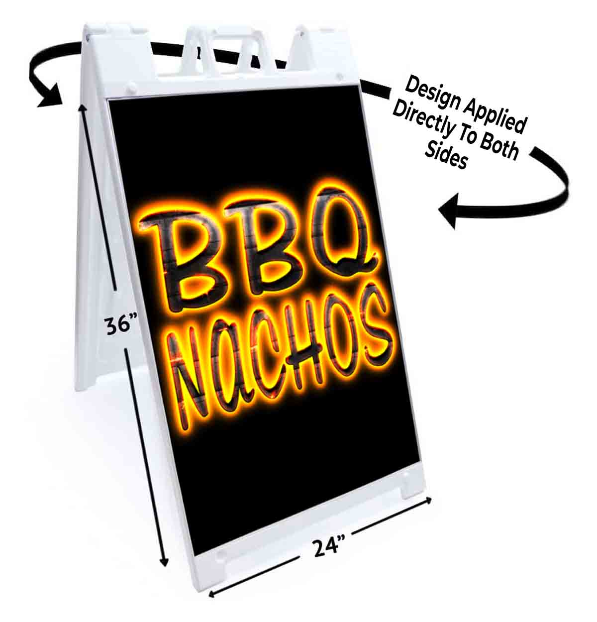 BBQ NACHOS Signicade 24×36 Aframe Sidewalk Sign Banner Decal BARBEQUE FOOD