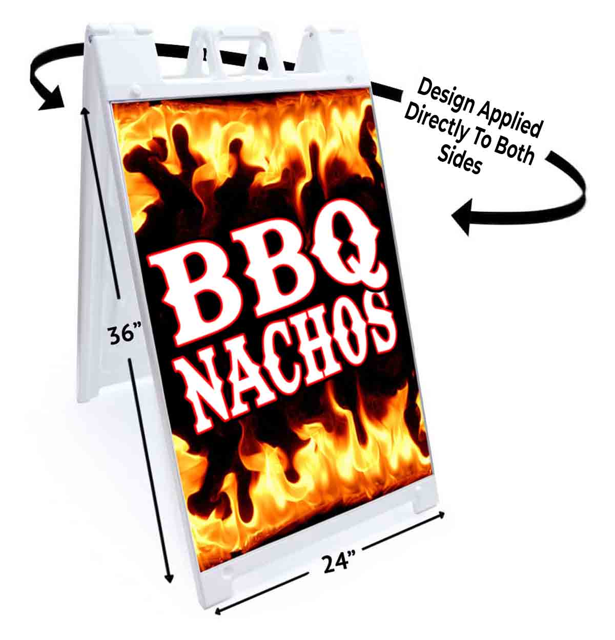 BBQ NACHOS Signicade 24×36 Aframe Sidewalk Sign Banner Decal BARBEQUE FOOD