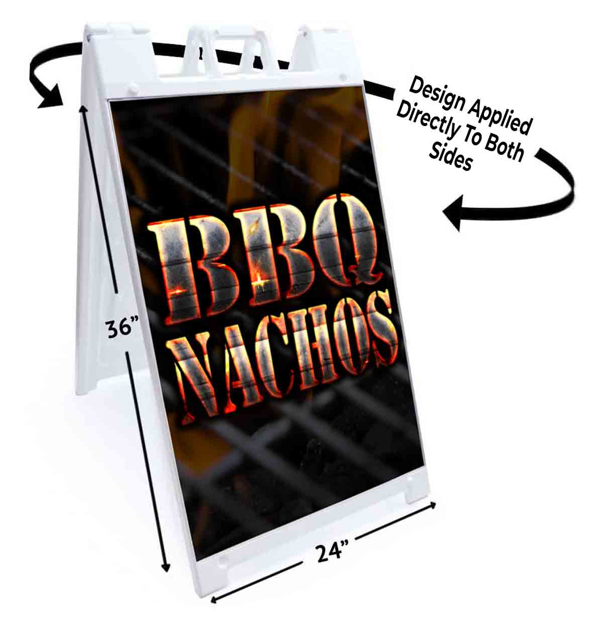 BBQ NACHOS Signicade 24×36 Aframe Sidewalk Sign Banner Decal BARBEQUE FOOD