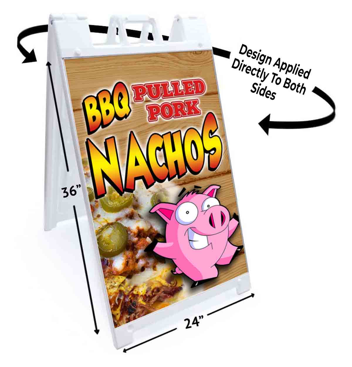 PULLED PORK NACHOS Signicade 24×36 Aframe Sidewalk Decal Sign Banner CHICKEN