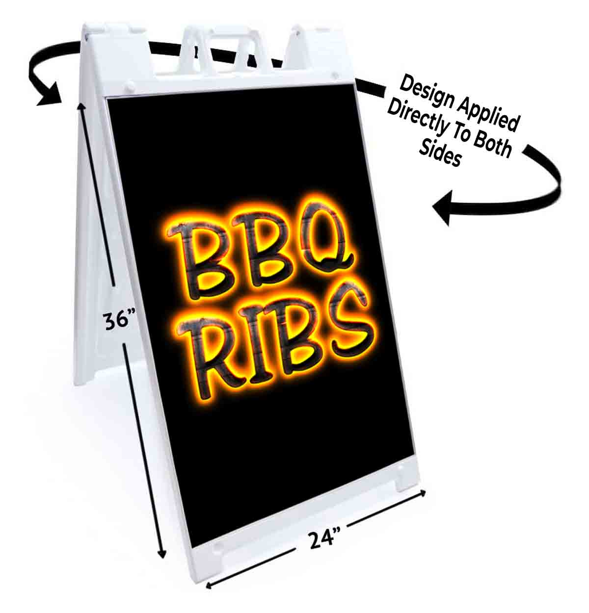 BBQ RIBS Signicade 24×36 Aframe Sidewalk Sign Banner Decal BARBEQUE FOOD