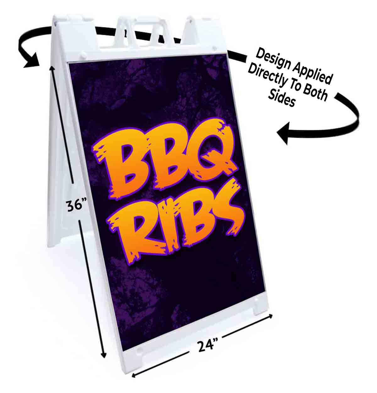 BBQ RIBS Signicade 24×36 Aframe Sidewalk Sign Banner Decal BARBEQUE FOOD