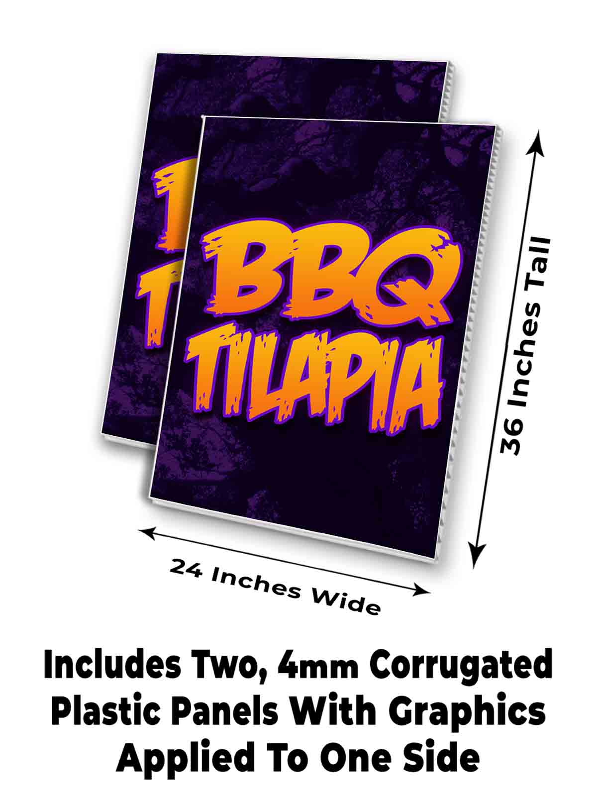 BBQ TILAPIA Signicade 24x36 Aframe Sidewalk Sign Banner Decal BARBEQUE FOOD - Picture 7 of 9