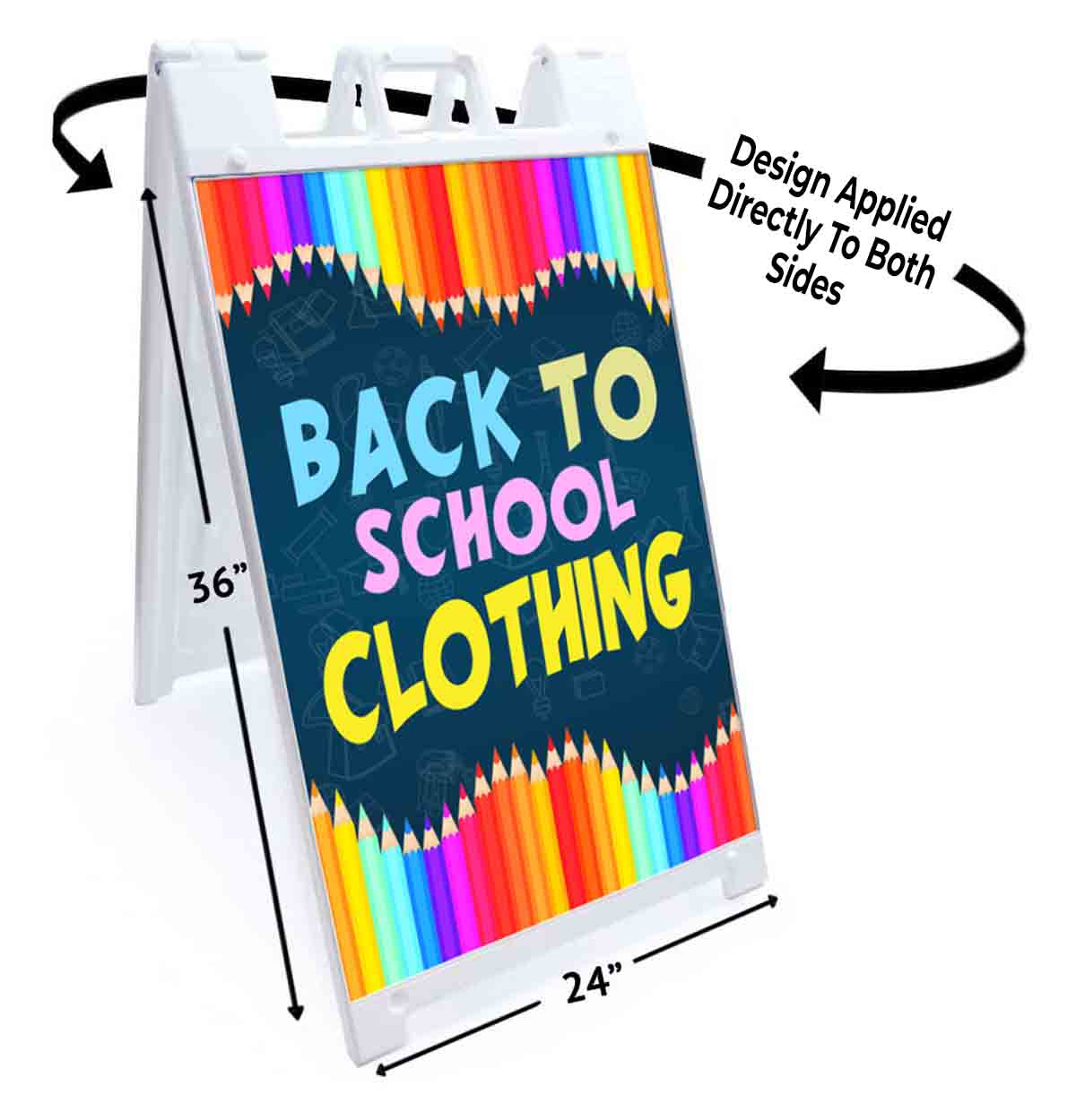 BACK TO SCHOOL Signicade 24×36 Aframe Sidewalk Sign Banner Decal SALE