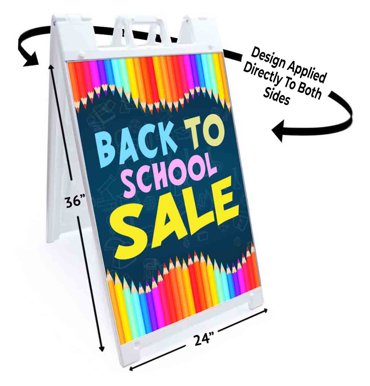 BACK TO SCHOOL SALE Signicade 24×36 Aframe Sidewalk Sign Banner Decal