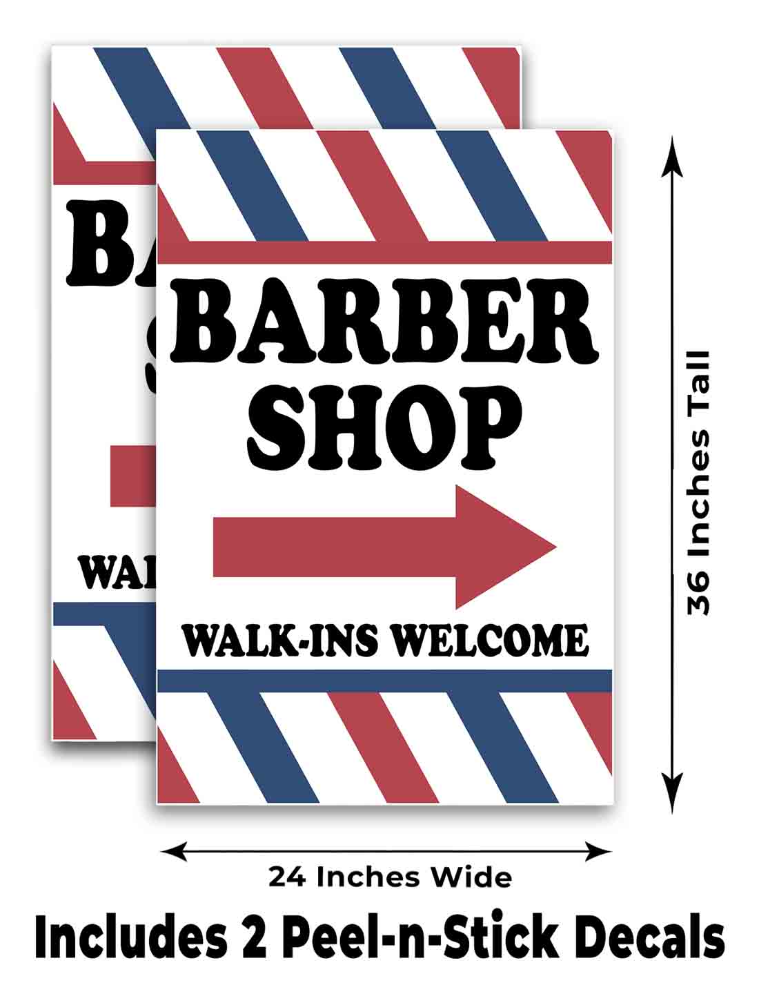 BARBER SHOP RIGHT ARROW Signicade 24x36 Aframe Sidewalk Sign Banner Decal - Picture 6 of 9
