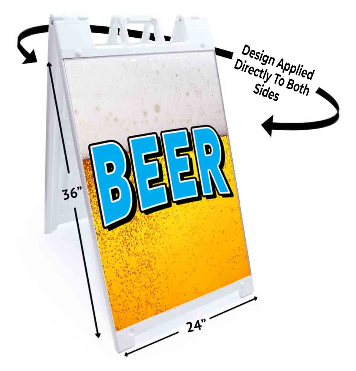BEER Signicade 24×36 Aframe Sidewalk Sign Banner Decal DRINKS BEVERAGES