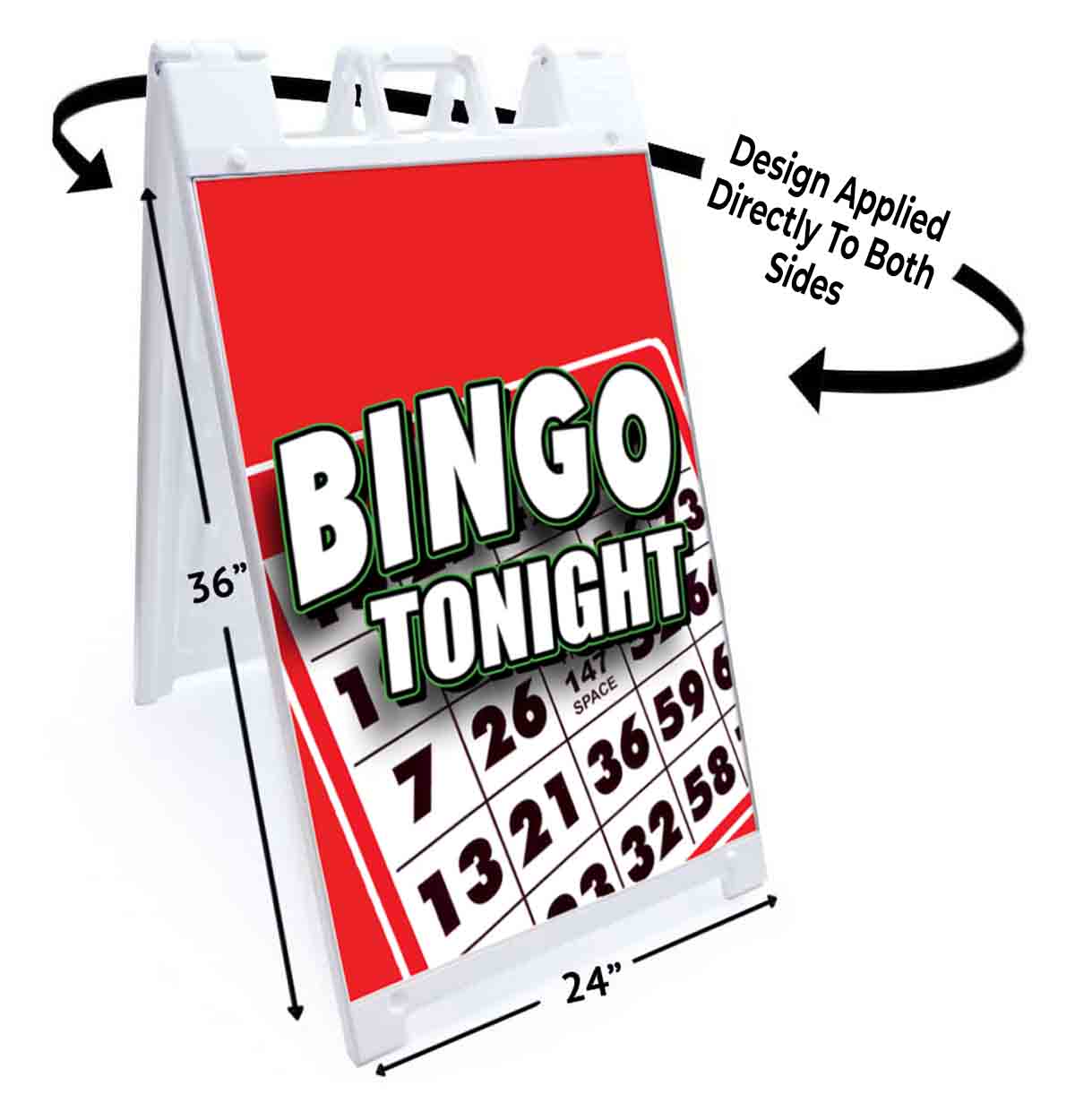 BINGO TONIGHT Signicade 24×36 Aframe Sidewalk Sign Banner Decal GAMES