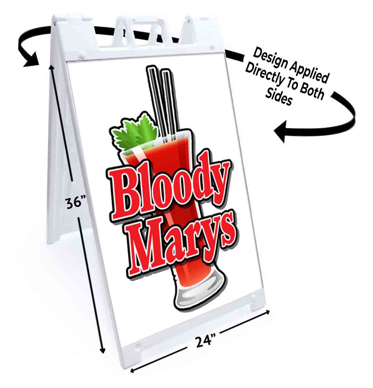 BLOODY MARYS Signicade 24×36 Aframe Sidewalk Sign Banner Decal DRINKS BEVERAGES
