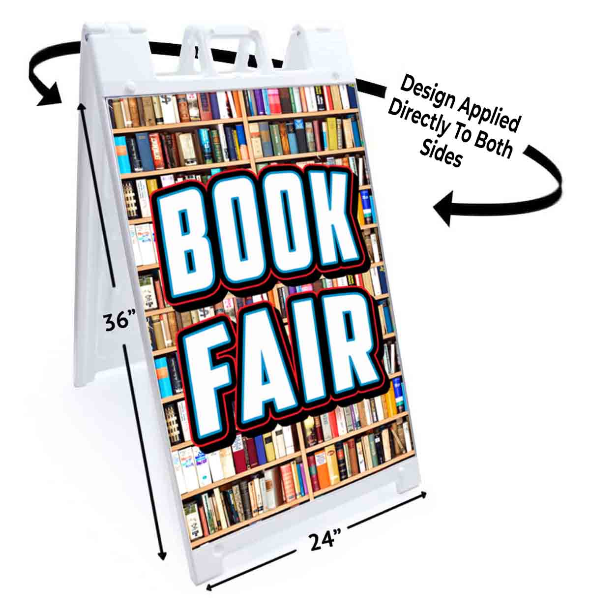 BOOK FAIR Signicade 24×36 Aframe Sidewalk Sign Banner Decal READING