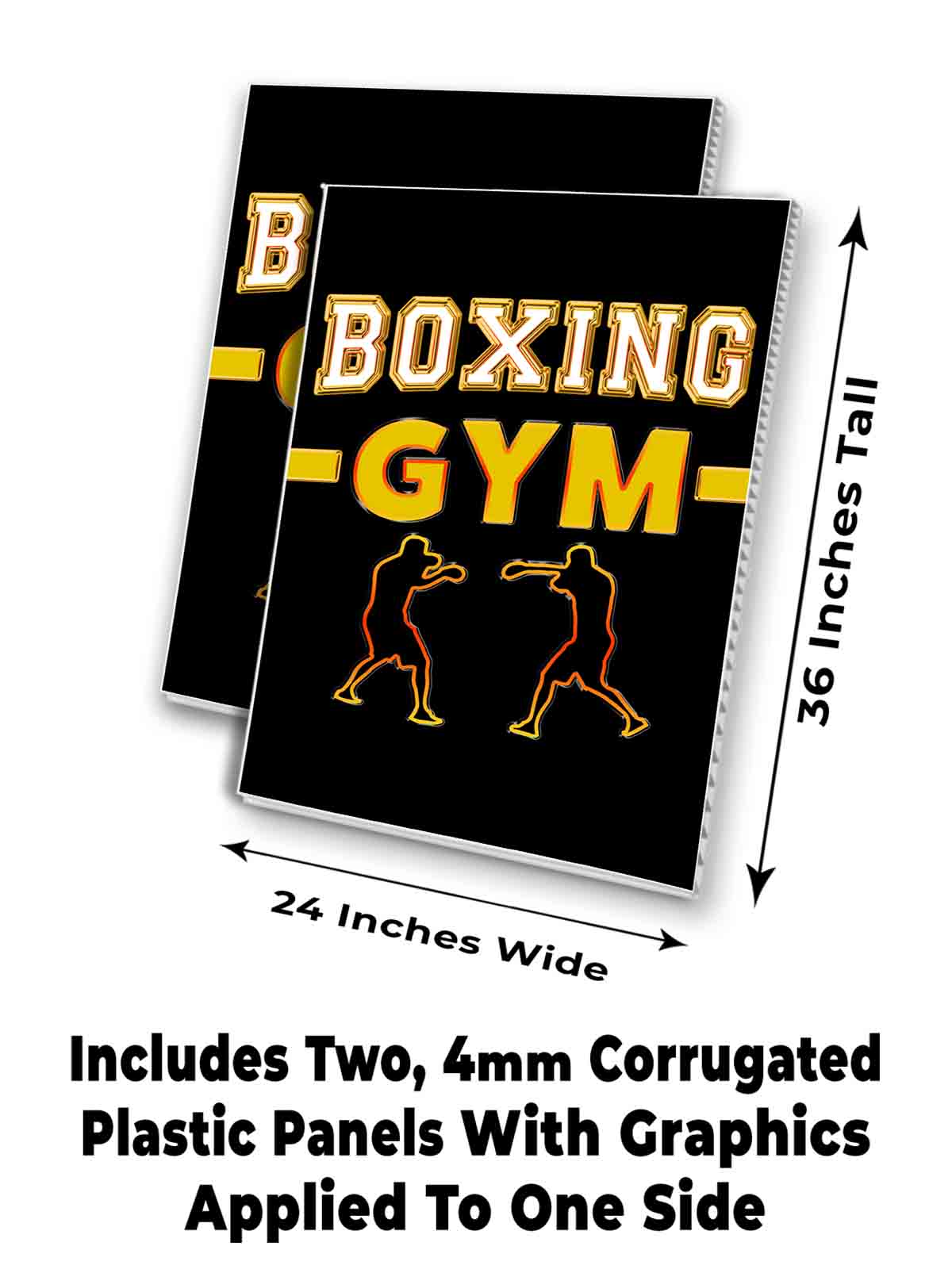 BOXING GYM Signicade 24x36 Aframe Sidewalk Sign Banner Decal FITNESS ...
