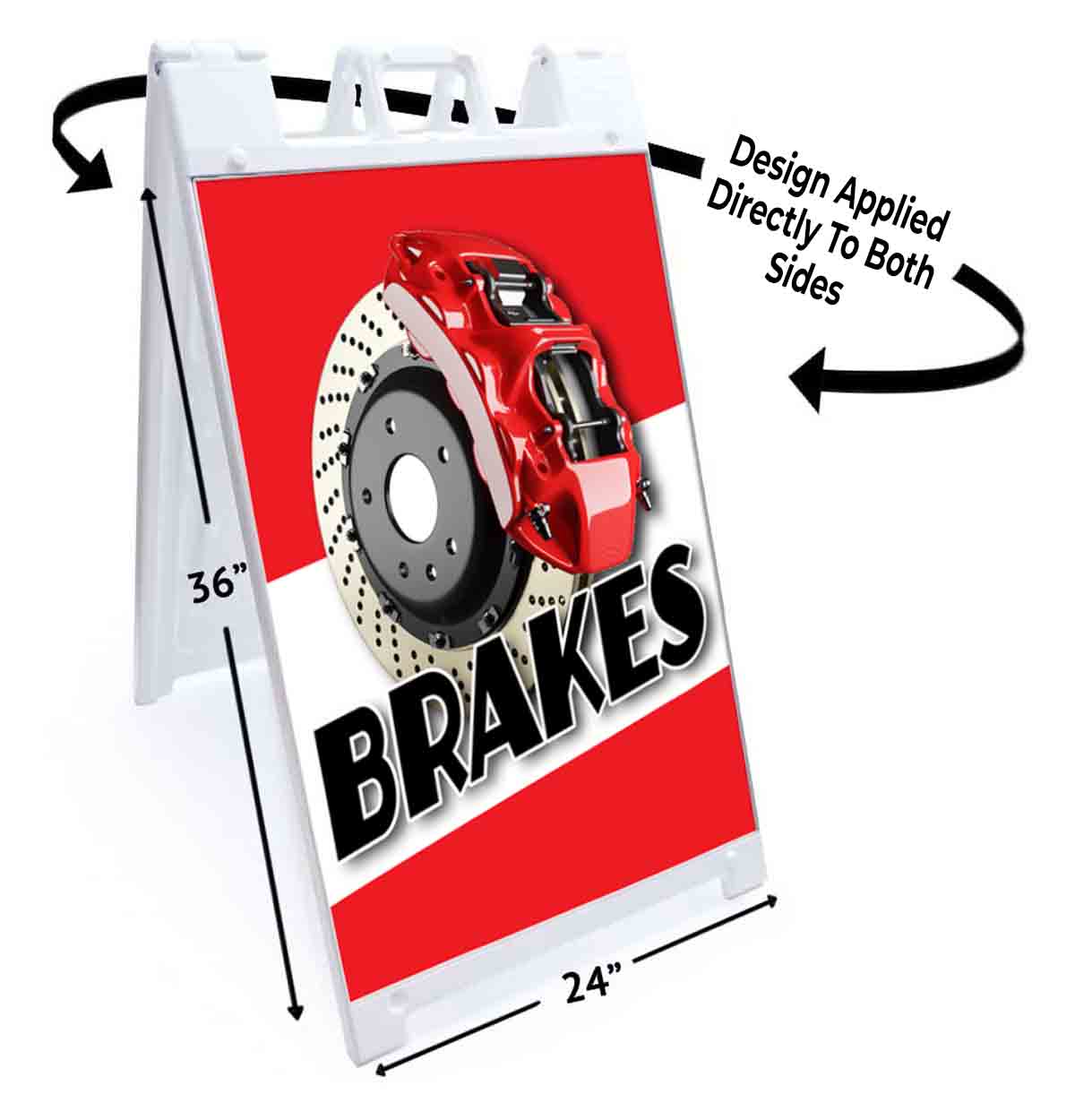 BRAKES Signicade 24×36 Aframe Sidewalk Sign Banner Decal AUTOMOTIVE