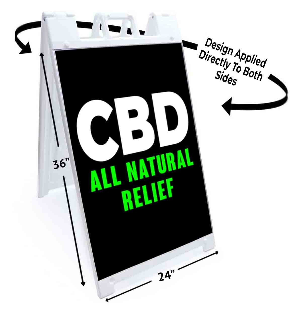 CBD ALL NATURAL RELIEF Signicade 24×36 Aframe Sidewalk Sign Banner Decal