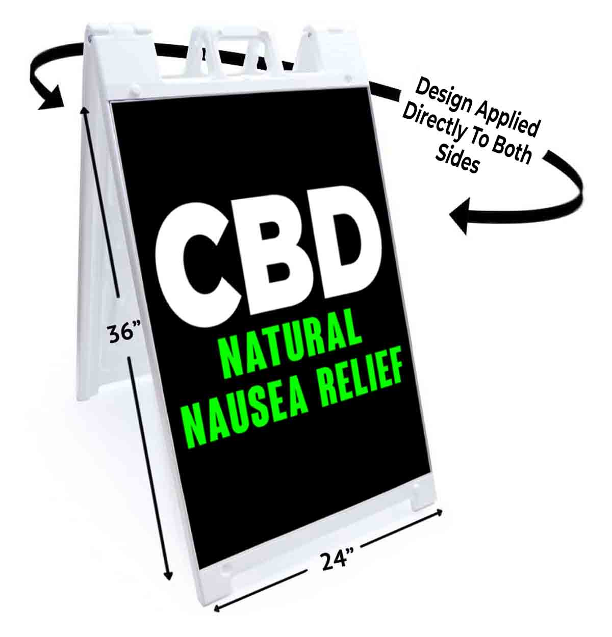 CBD NATURAL NAUSEA RELIEF Signicade 24×36 Aframe Sidewalk Sign Banner Decal