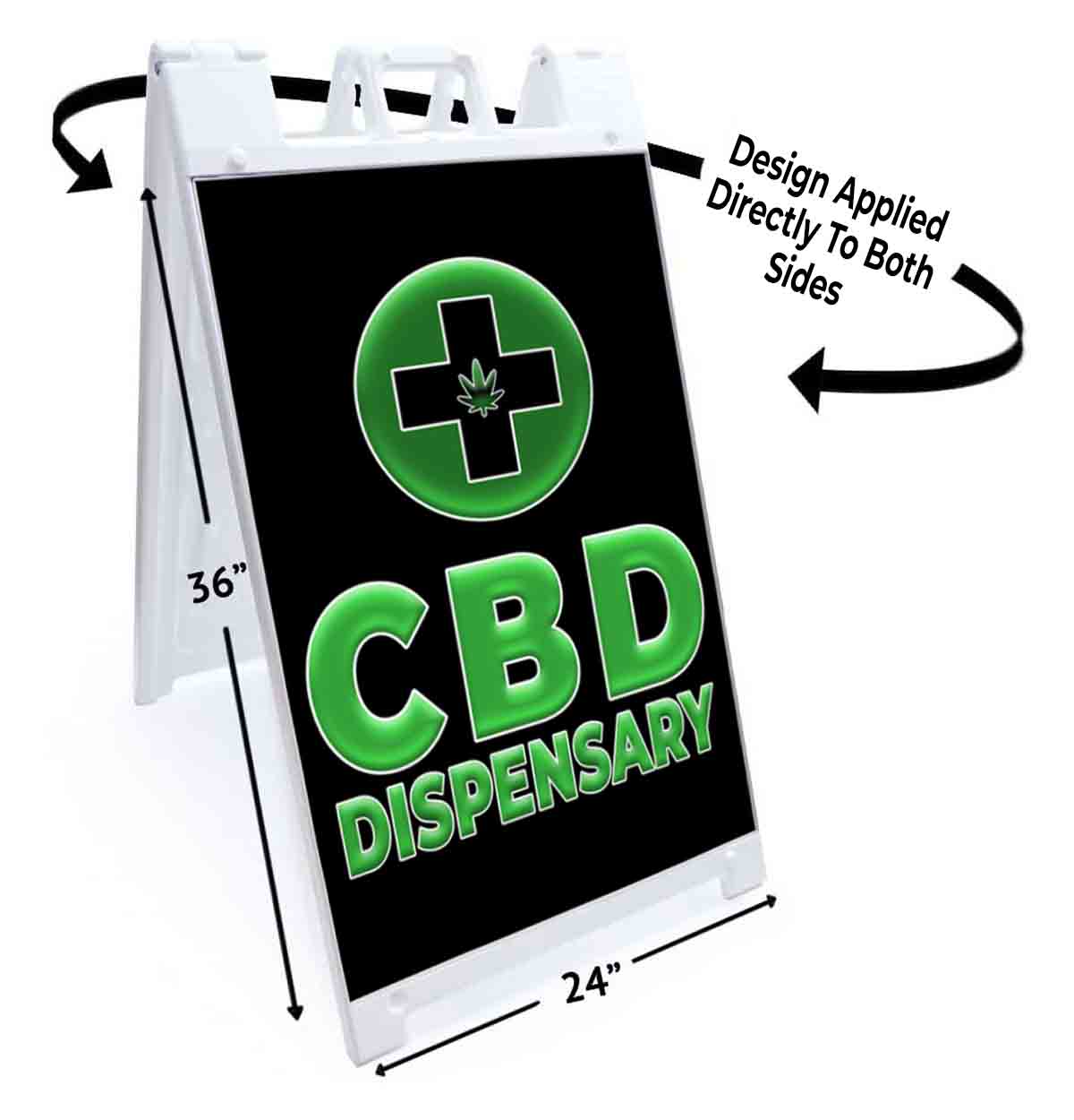 CBD DISPENSARY Signicade 24×36 Aframe Sidewalk Sign Banner Decal CANNABIDIOL