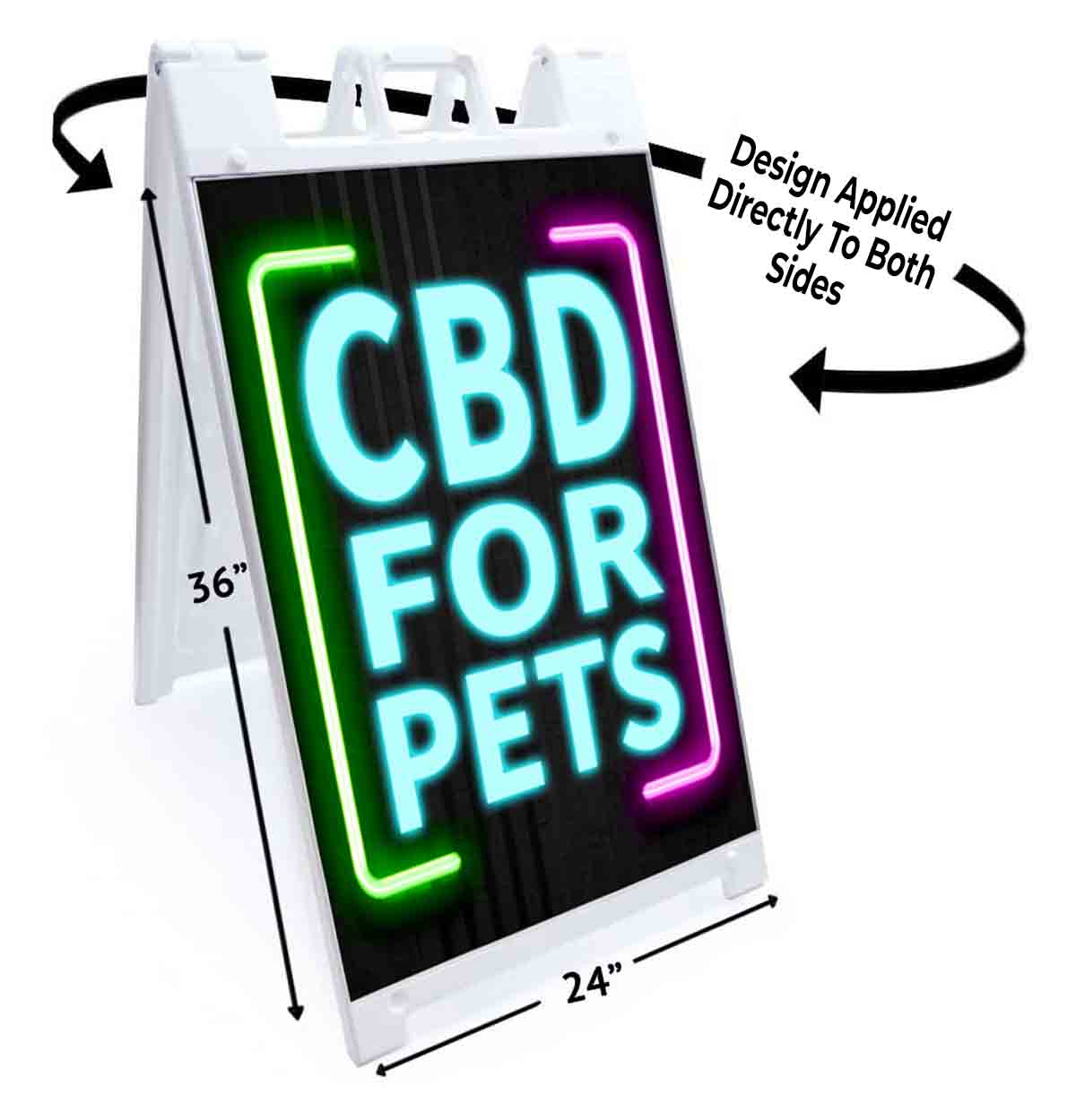 CBD FOR PETS NEON Signicade 24×36 Aframe Sidewalk Sign Banner Decal TREAT EDIBLE