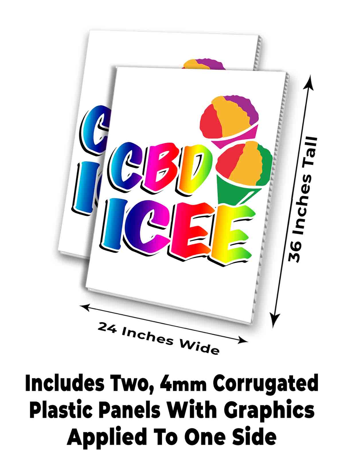 CBD ICEE Signicade 24x36 Aframe Bürgersteig Schild Banner Aufkleber CANNABIDIOL - Bild 7 von 9