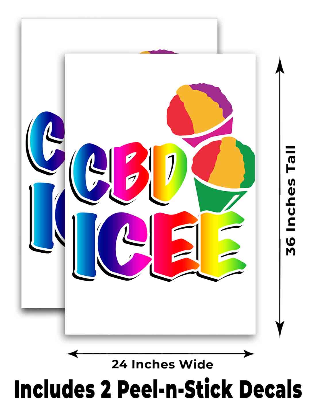 CBD ICEE Signicade 24x36 Aframe Bürgersteig Schild Banner Aufkleber CANNABIDIOL - Bild 6 von 9