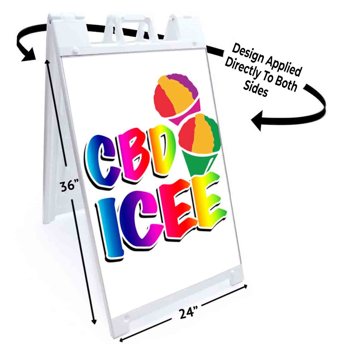 CBD ICEE Signicade 24x36 Aframe Bürgersteig Schild Banner Aufkleber CANNABIDIOL - Bild 4 von 9