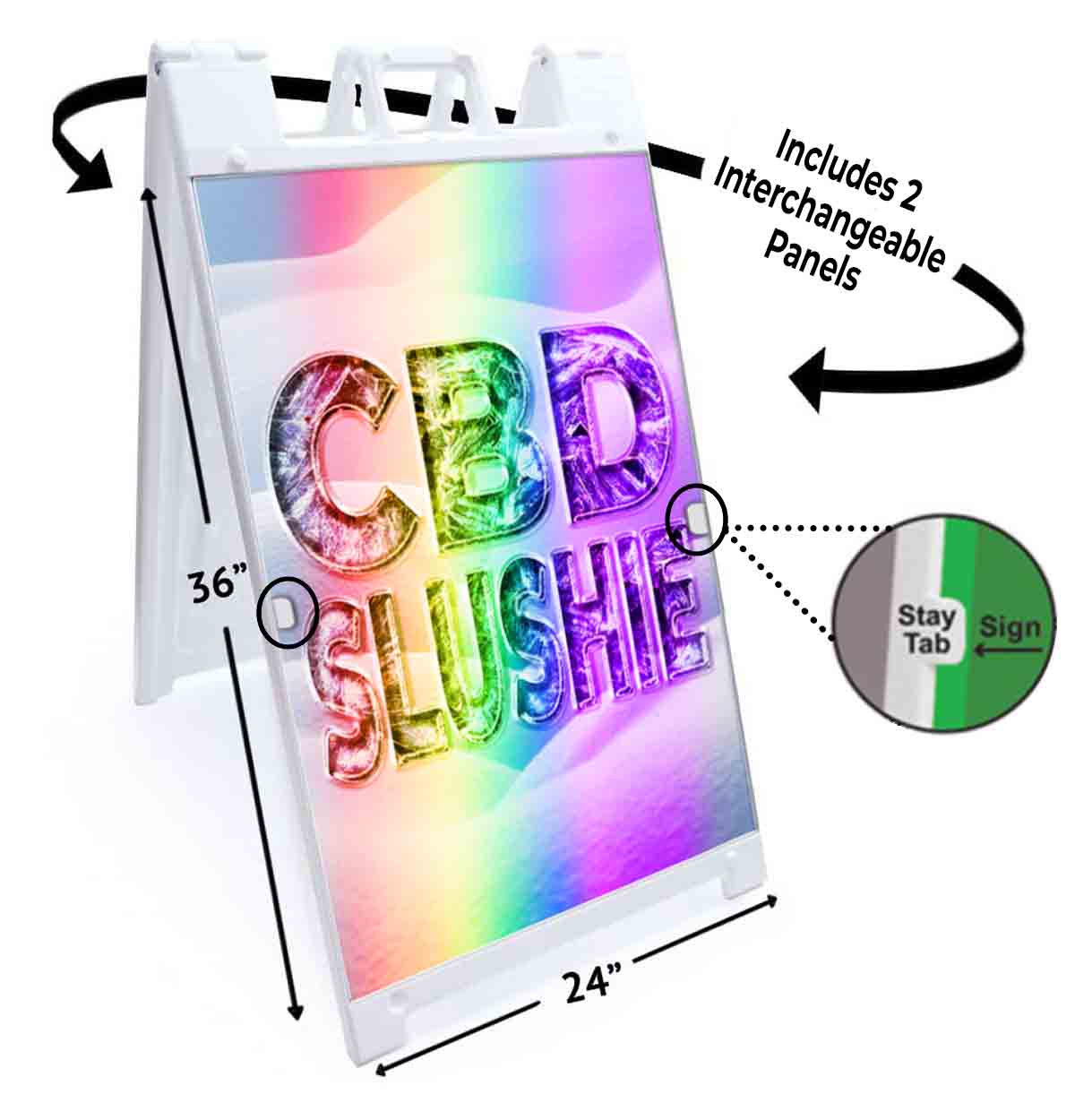 Shell Slushie Sign CBD SLUSHIE ICE Signicade 24x36 Aframe Sidewalk Sign Banner Decal ...