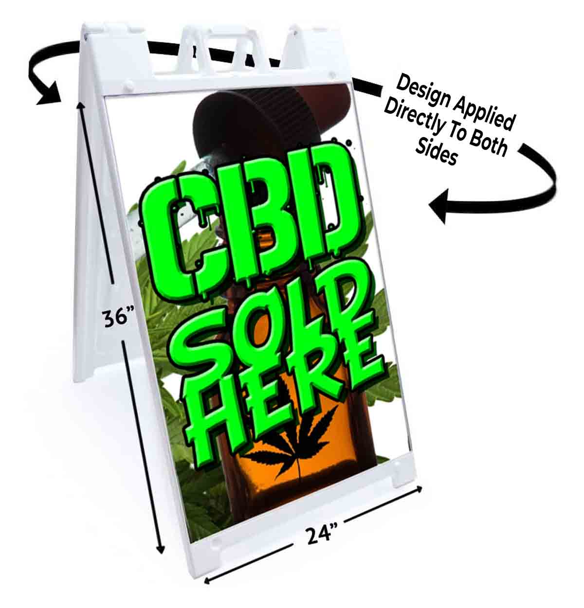 CBD SOLD HERE Signicade 24×36 Aframe Sidewalk Sign Banner Decal MEDICAL