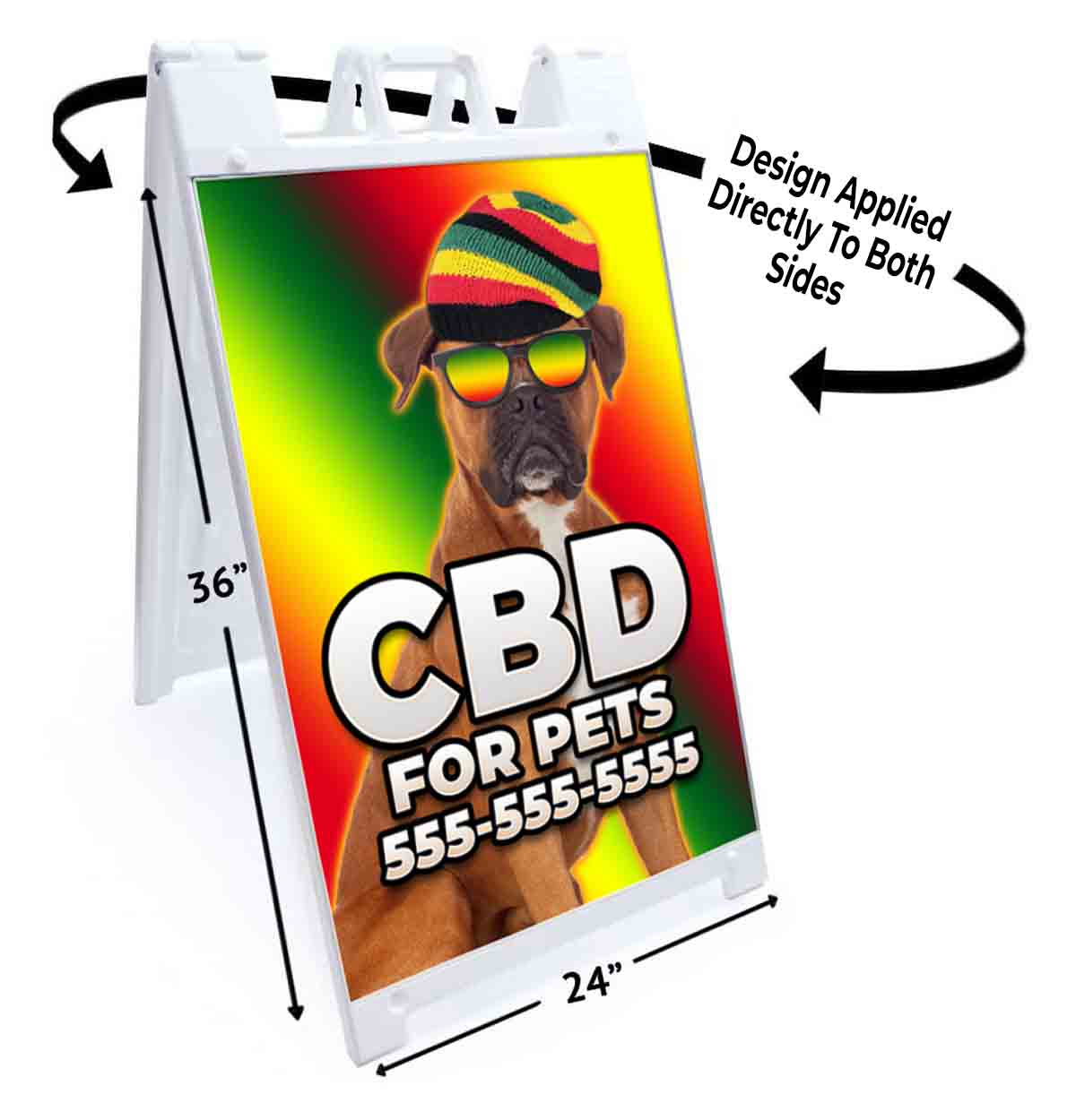 CUSTOMIZABLE CBD FOR PETS Signicade 24×36 Aframe Sidewalk Sign Banner Decal