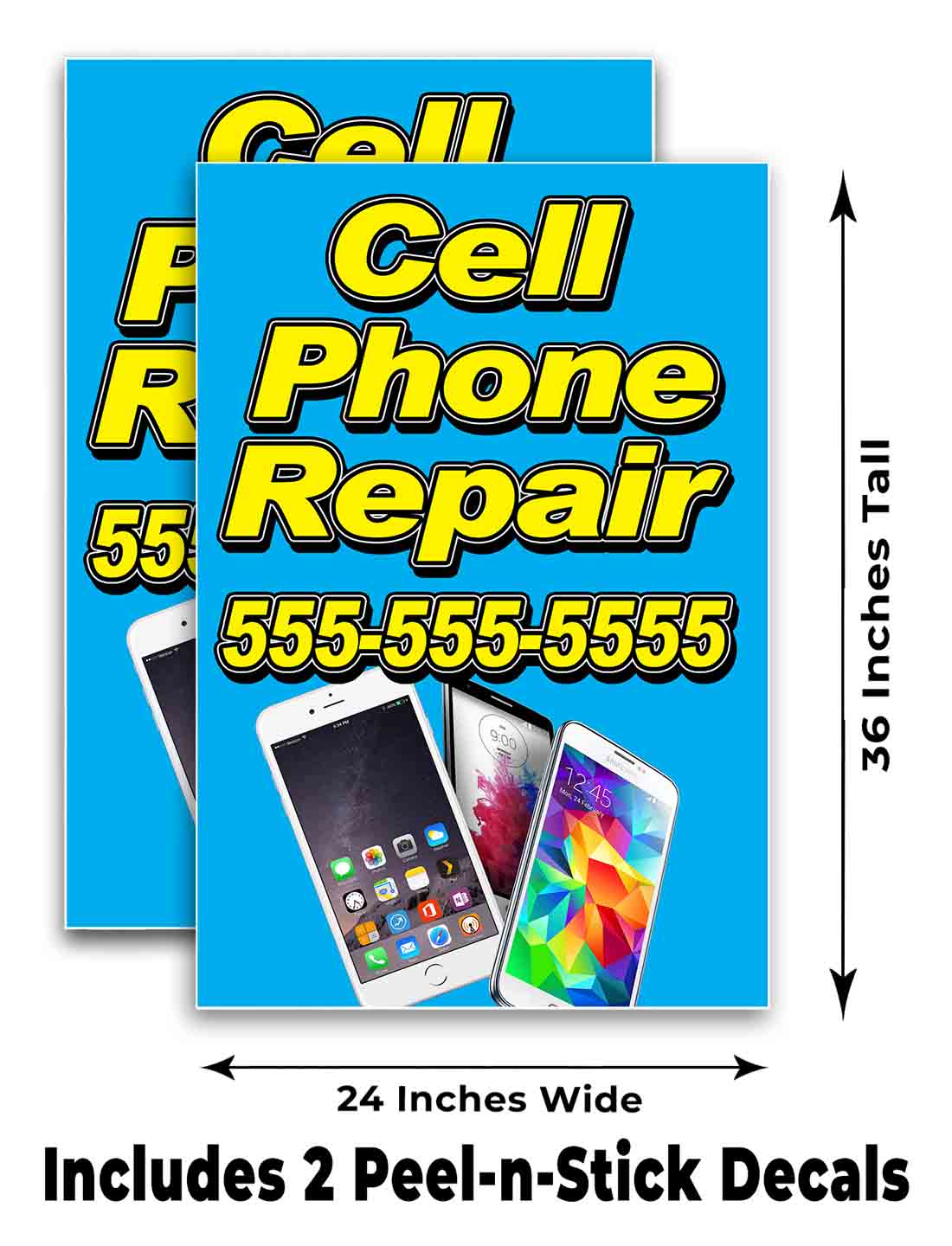 CUSTOMIZABLE PHONE REPAIR Signicade 24x36 Aframe Sidewalk Sign Banner Decal - Picture 6 of 9