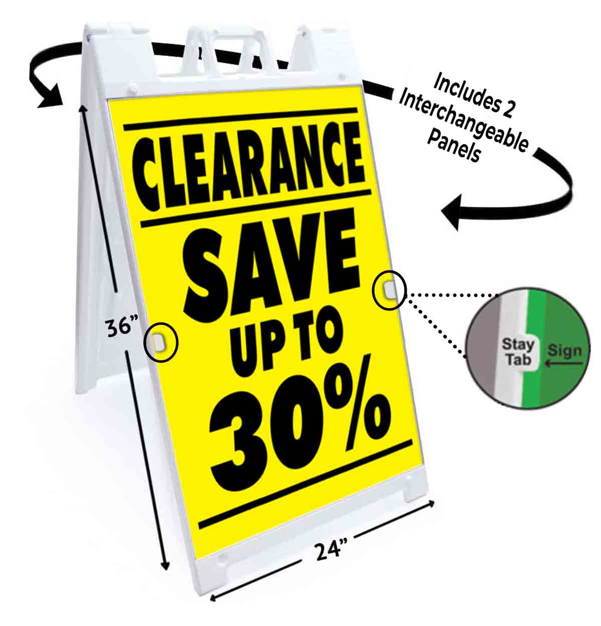 CLEARANCE SAVE UP TO 30% Signicade 24x36 Aframe Sidewalk Sign Banner Decal SALE - Picture 5 of 9