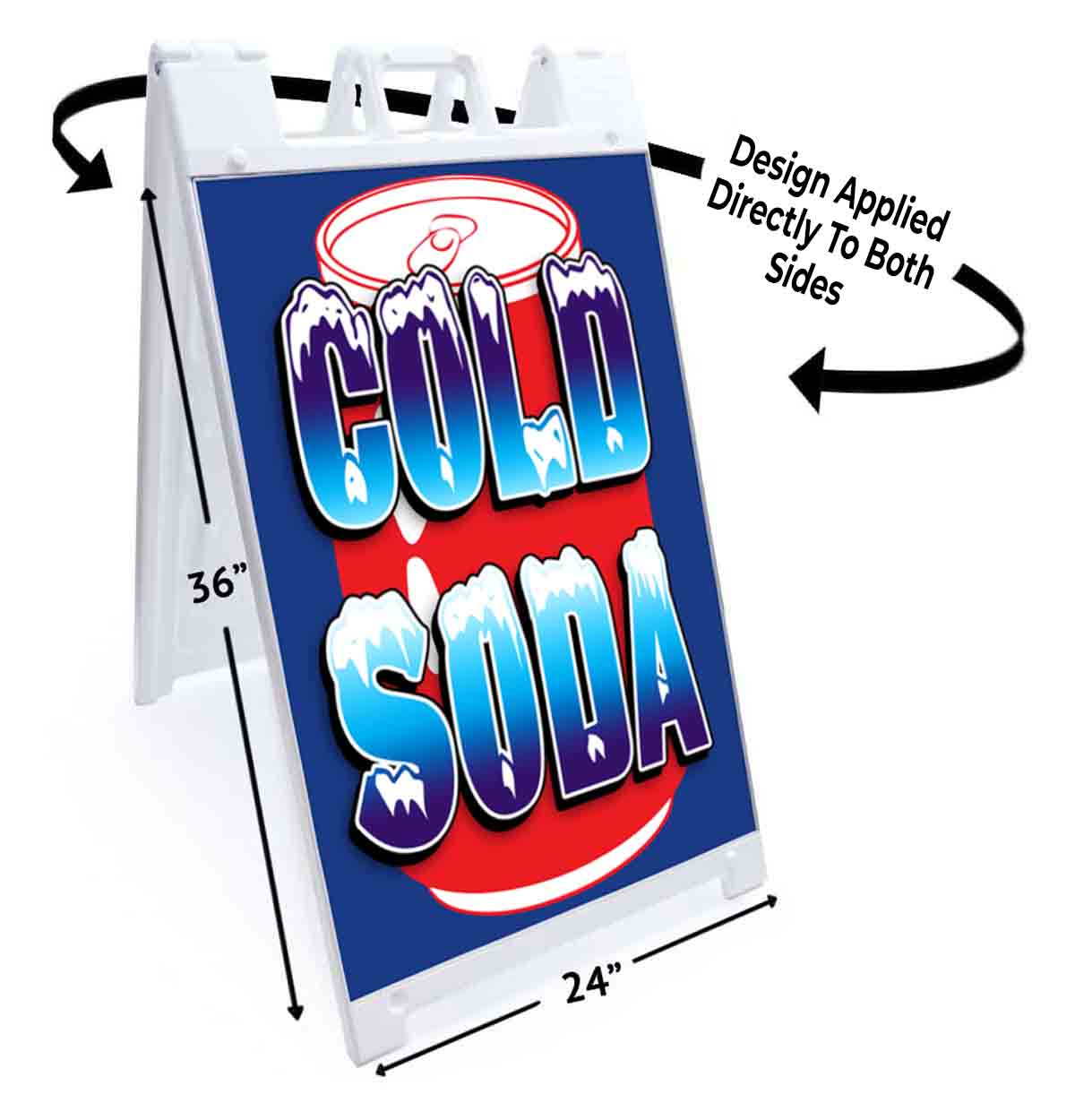 COLD SODA Signicade 24×36 Aframe Sidewalk Sign Banner Decal DRINKS BEVERAGES