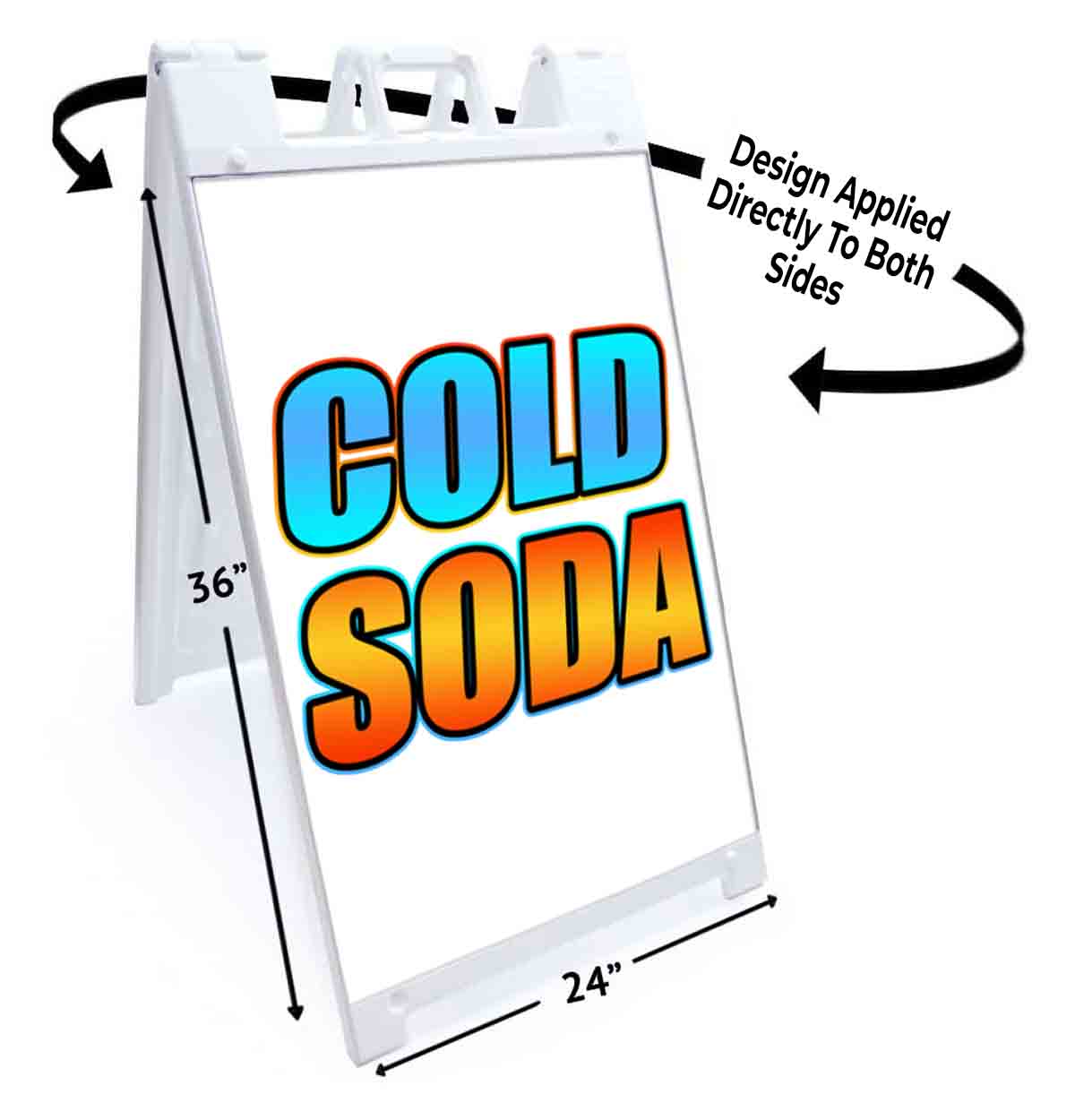 COLD SODA Signicade 24×36 Aframe Sidewalk Sign Banner Decal BEVERAGES DRINKS