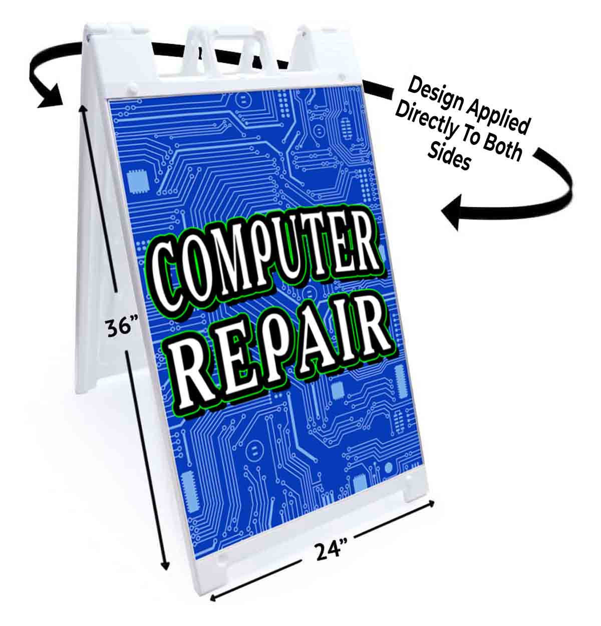 COMPUTER REPAIR Signicade 24x36 Aframe Sidewalk Sign Banner Decal PC ...