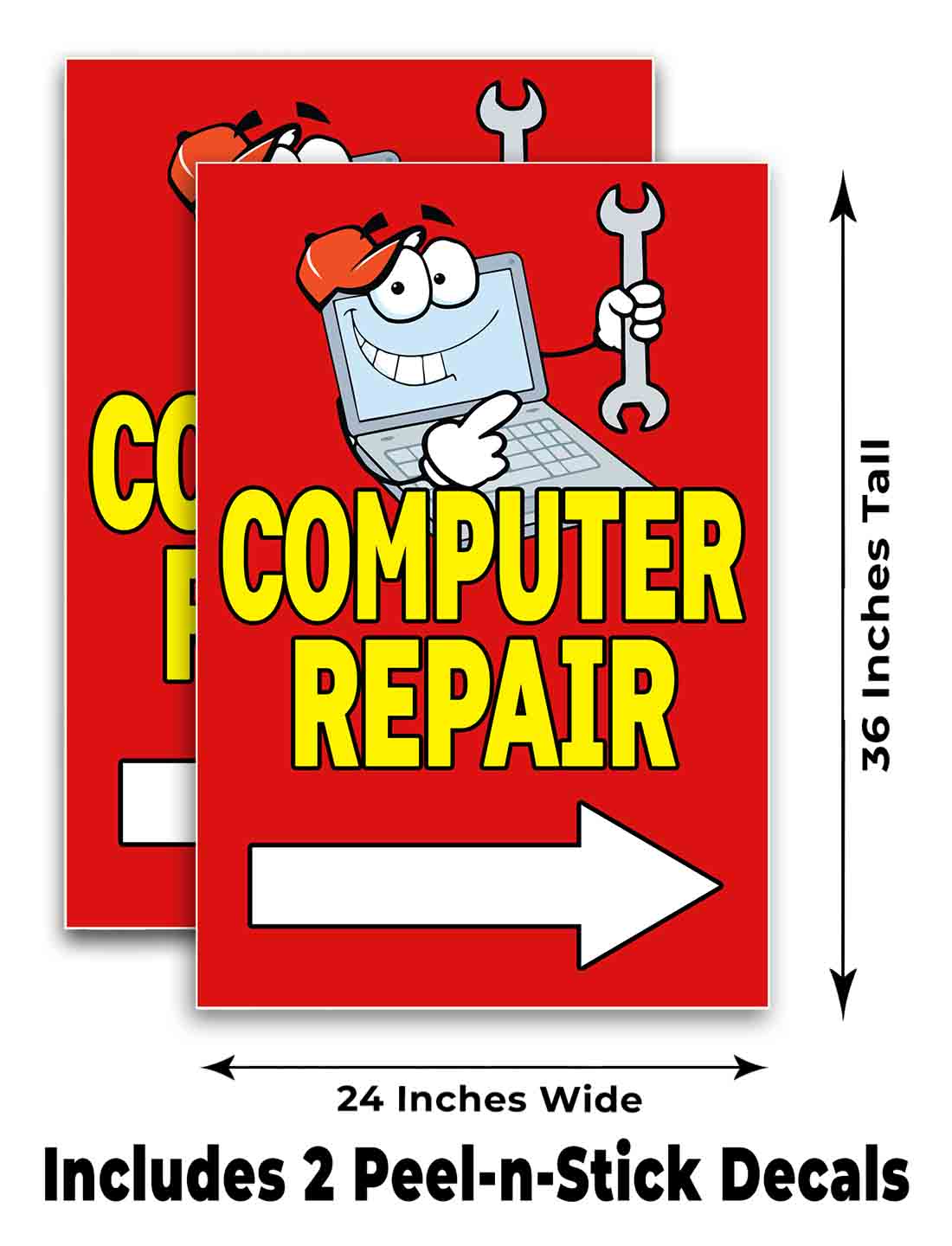 Computers Service Sign Boards COMPUTER REPAIR RIGHT ARROW Signicade 24x36 Aframe Sidewalk Sign Banner ...