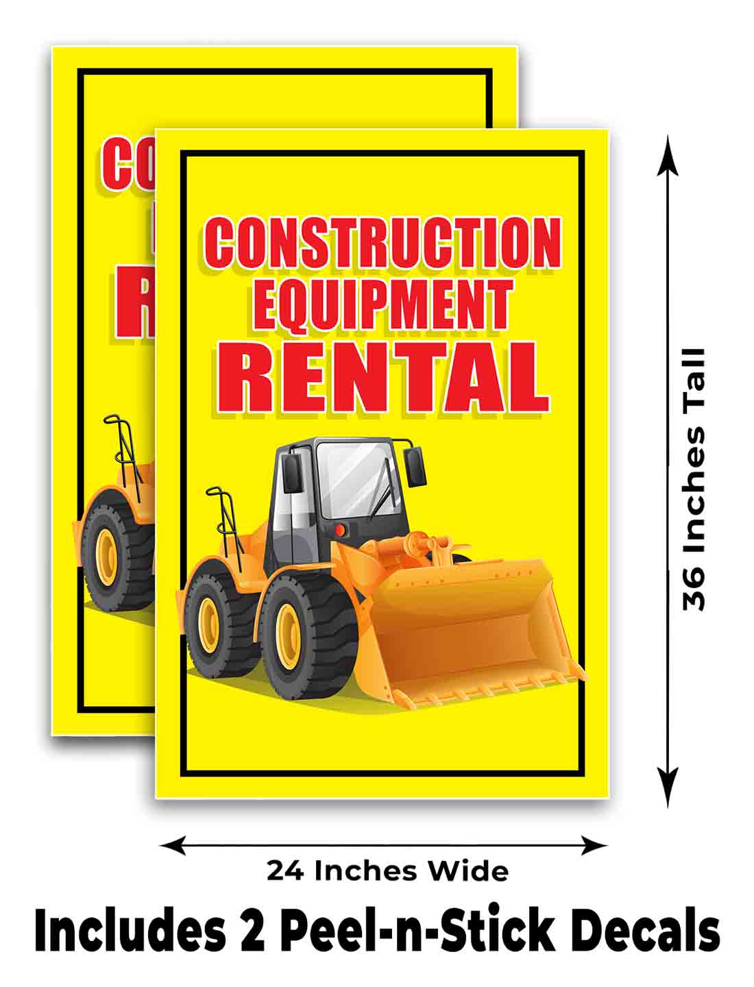 CONSTRUCTION EQUIPMENT RENTAL Signicade 24x36 Aframe Sidewalk Sign