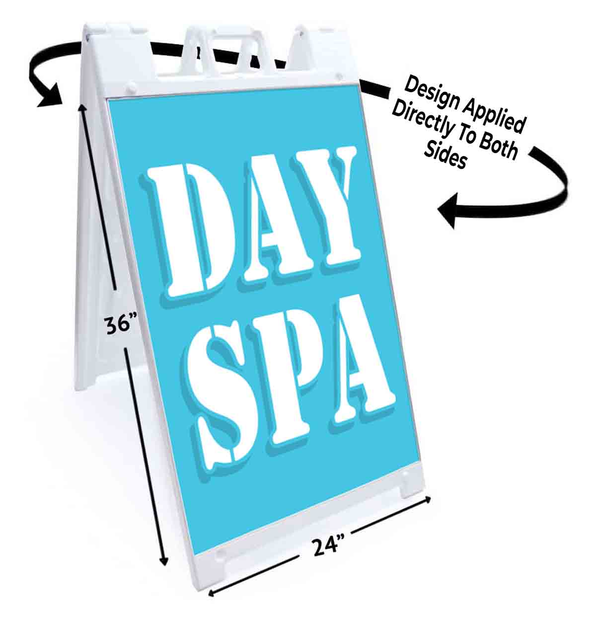 DAY SPA Signicade 24x36 Aframe Sidewalk Sign Banner Decal RESORT - Picture 4 of 9