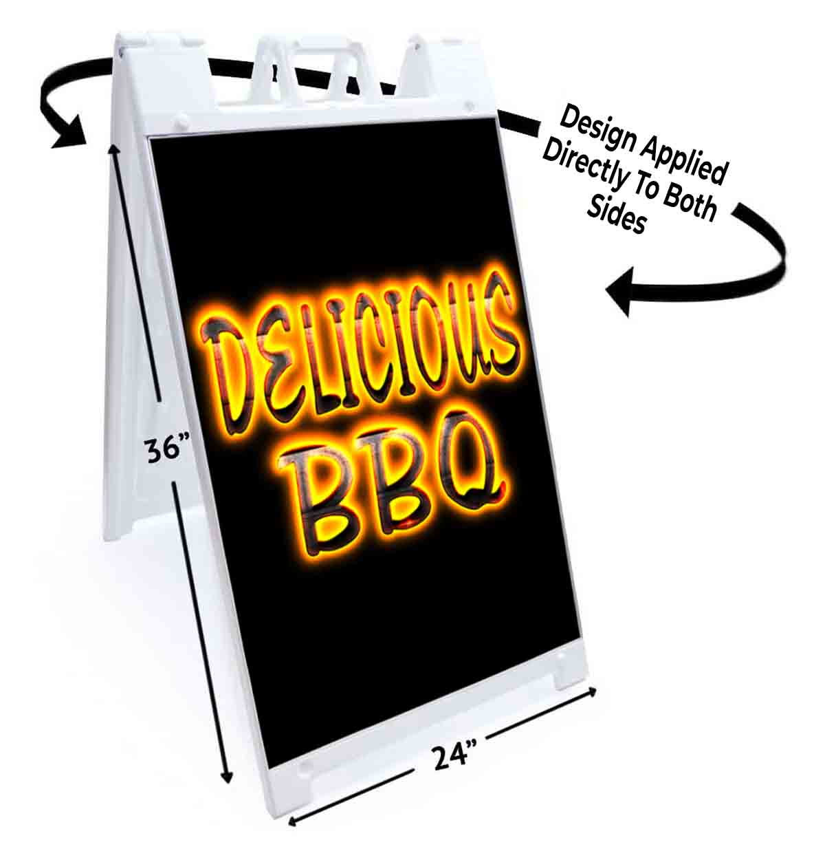DELICIOUS BBQ Signicade 24×36 Aframe Sidewalk Sign Banner Decal BARBEQUE FOOD