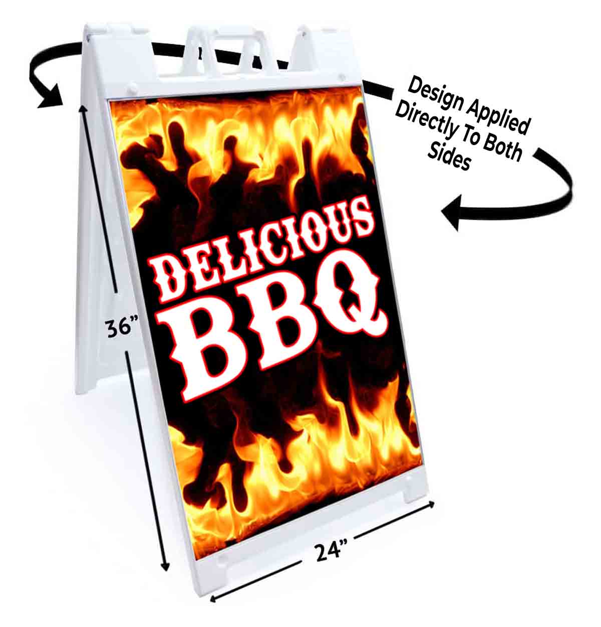 DELICIOUS BBQ Signicade 24×36 Aframe Sidewalk Sign Banner Decal BARBEQUE FOOD