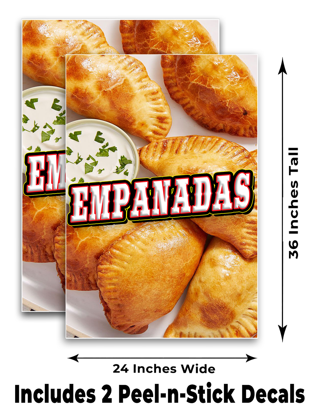 EMPANADAS Signicade 24x36 Aframe Acera Letrero Bandera Calcomanía ANTOJITOS