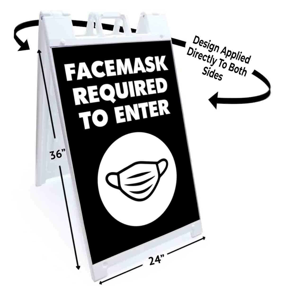 FACEMASK REQUIRED TO ENTER Signicade 24×36 Aframe Sidewalk Sign Banner Decal