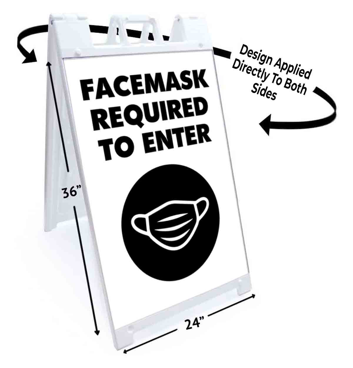 FACEMASK REQUIRED TO ENTER Signicade 24×36 Aframe Sidewalk Sign Banner Decal