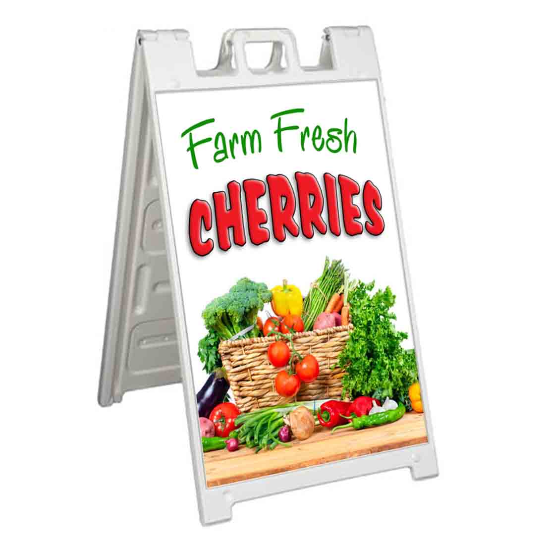 FARM FRESH CHERRIES Signicade 24×36 Aframe Sidewalk Sign Banner Decal FRUIT
