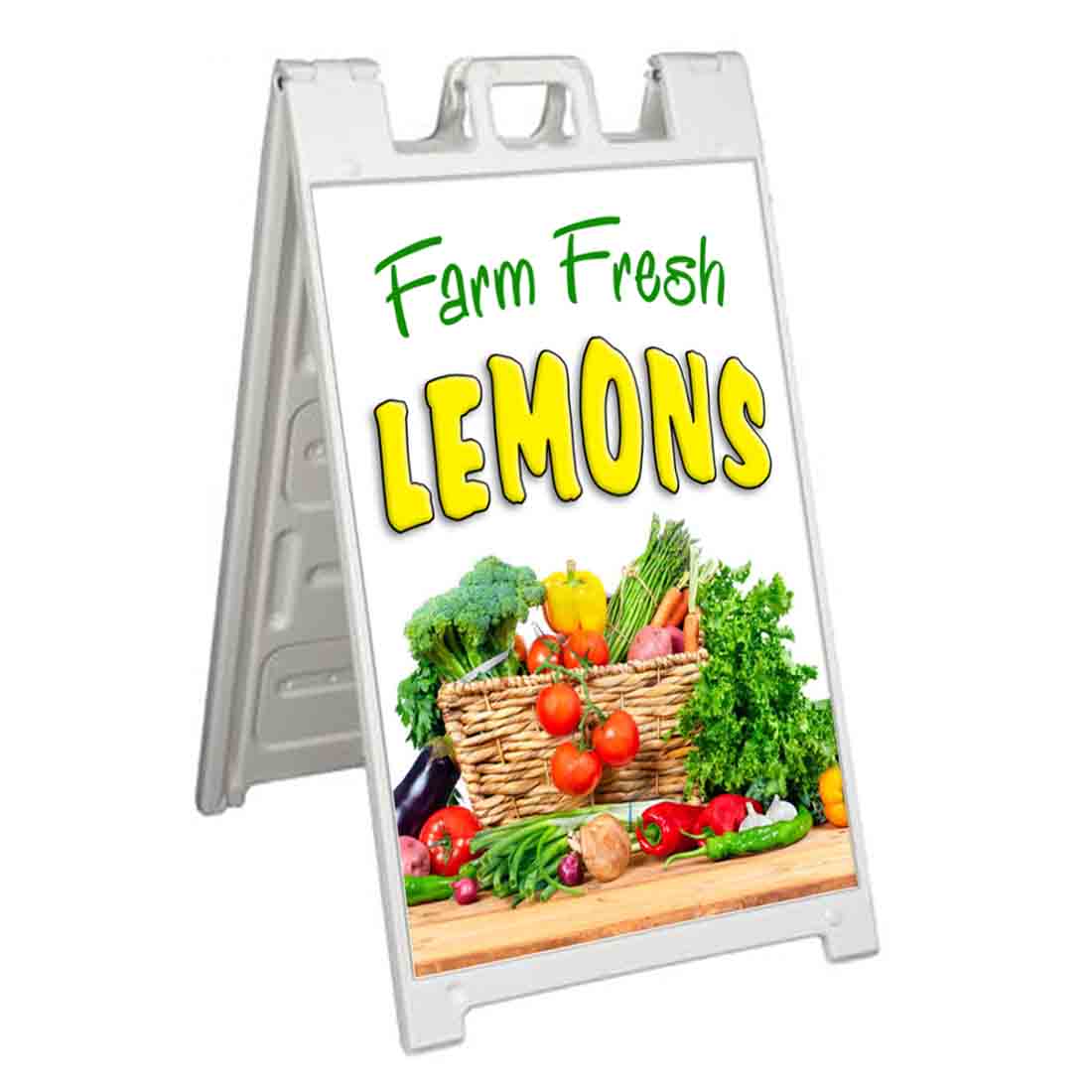 FARM FRESH LEMONS Signicade 24×36 Aframe Sidewalk Sign Banner Decal FRUIT