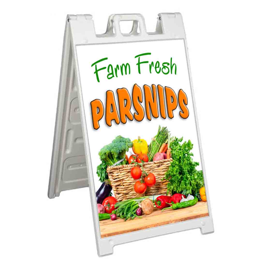 FARM FRESH PARSNIPS Signicade 24×36 Aframe Sidewalk Sign Banner Decal VEGETABLES