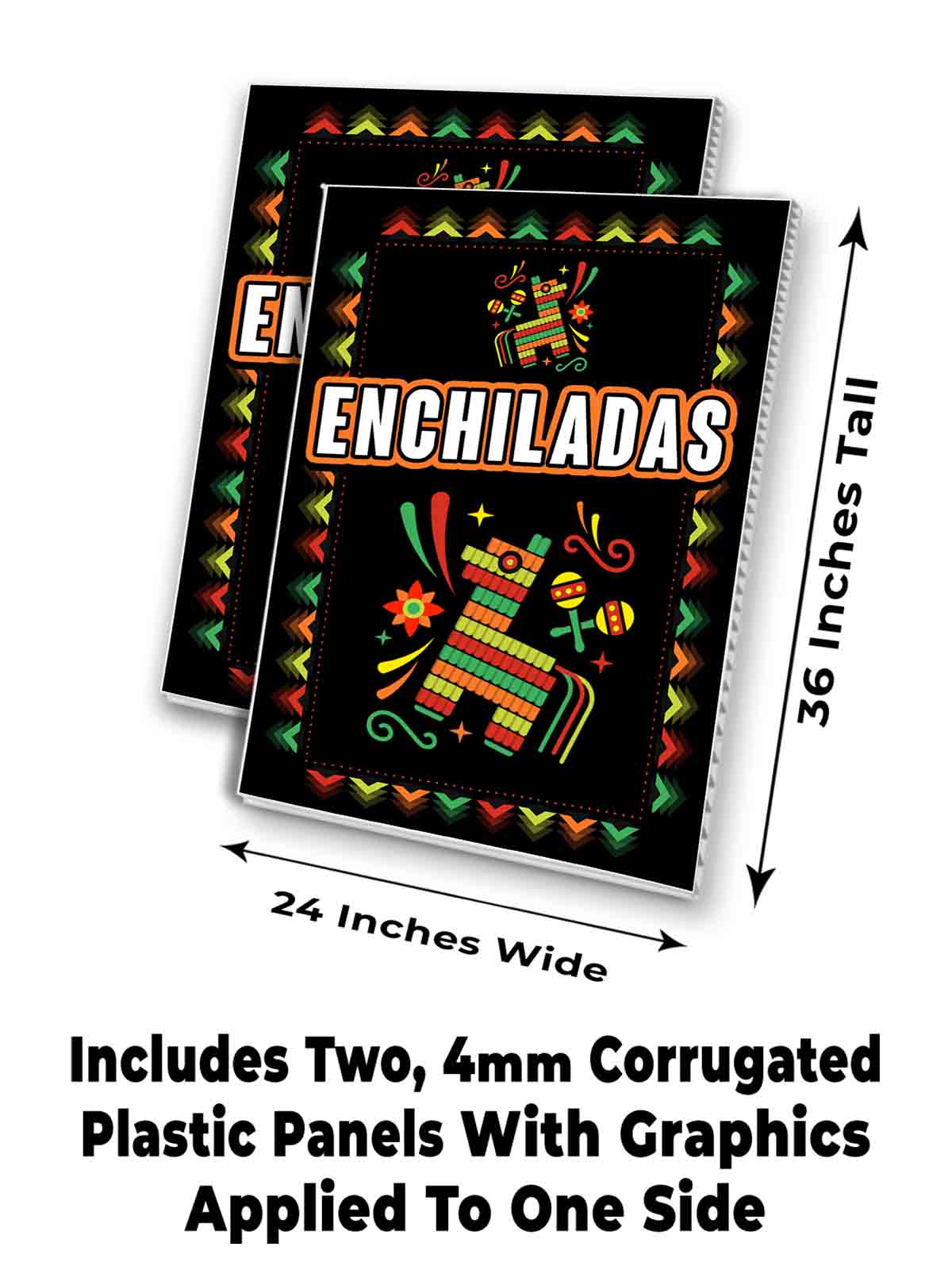 FIESTA ENCHILADAS Signicade 24x36 Aframe Sidewalk Sign Banner Decal FOOD - Picture 7 of 9
