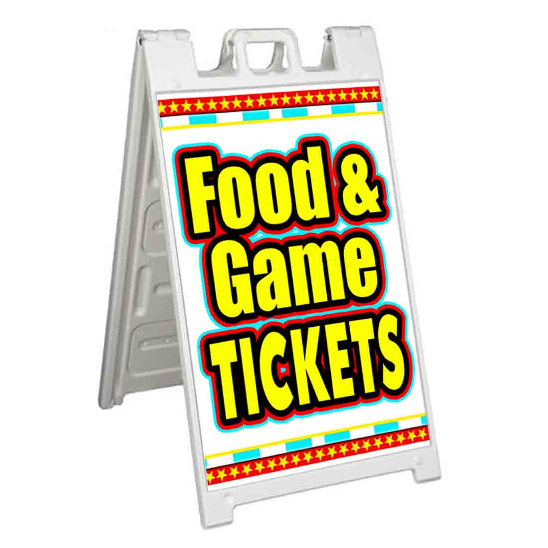 FOOD GAME TICKETS Signicade 24×36 Aframe Sidewalk Sign Banner Decal EVENT
