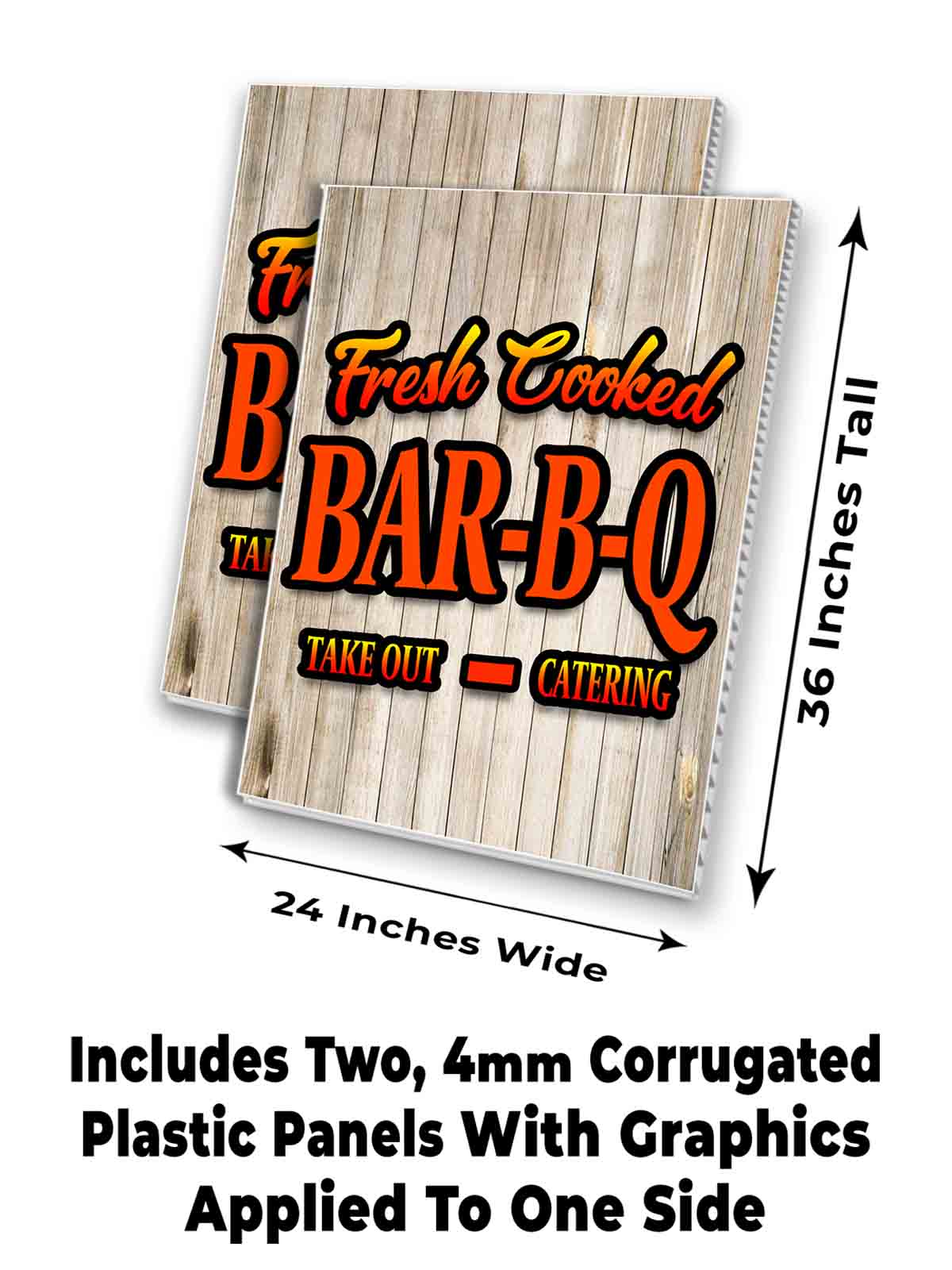 FRESH COOKED BBQ Signicade 24x36 Aframe Sidewalk Sign Banner Decal FOOD ...
